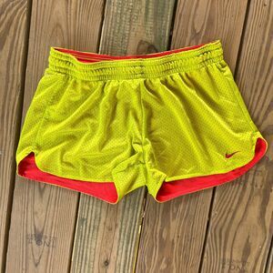 Vintage 2000s Nike Dri-Fit Mesh Shorts - Neon Yellow - Drawstring - Women's M